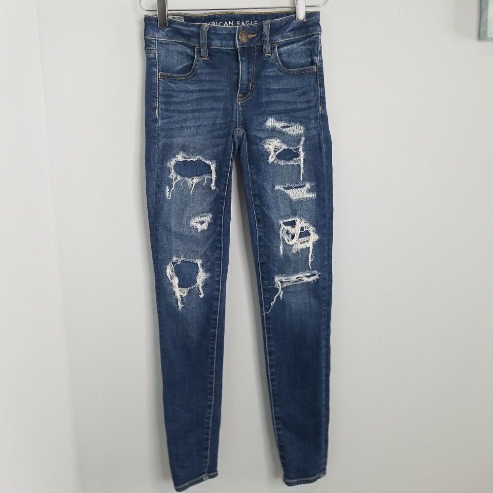 American Eagle Next Level Stretch Ripped Jeans 00